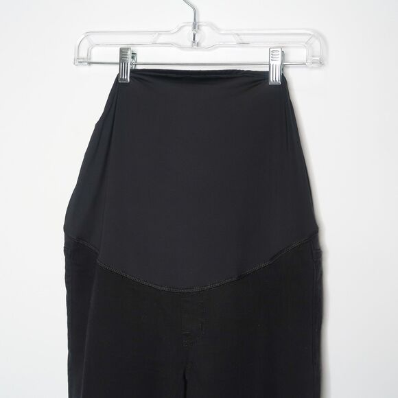 Madewell Jeans Womens Maternity Size 27 Black Skinny‎ Distressed Over-The-Belly - Picture 6 of 11